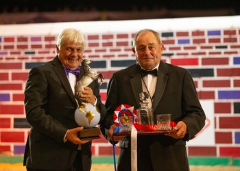 Bob Ellis awarded the Horse of the Year Show Equestrian of the Year trophy Bob Ellis awarded the Horse of the Year Show Equestrian of the Year trophy